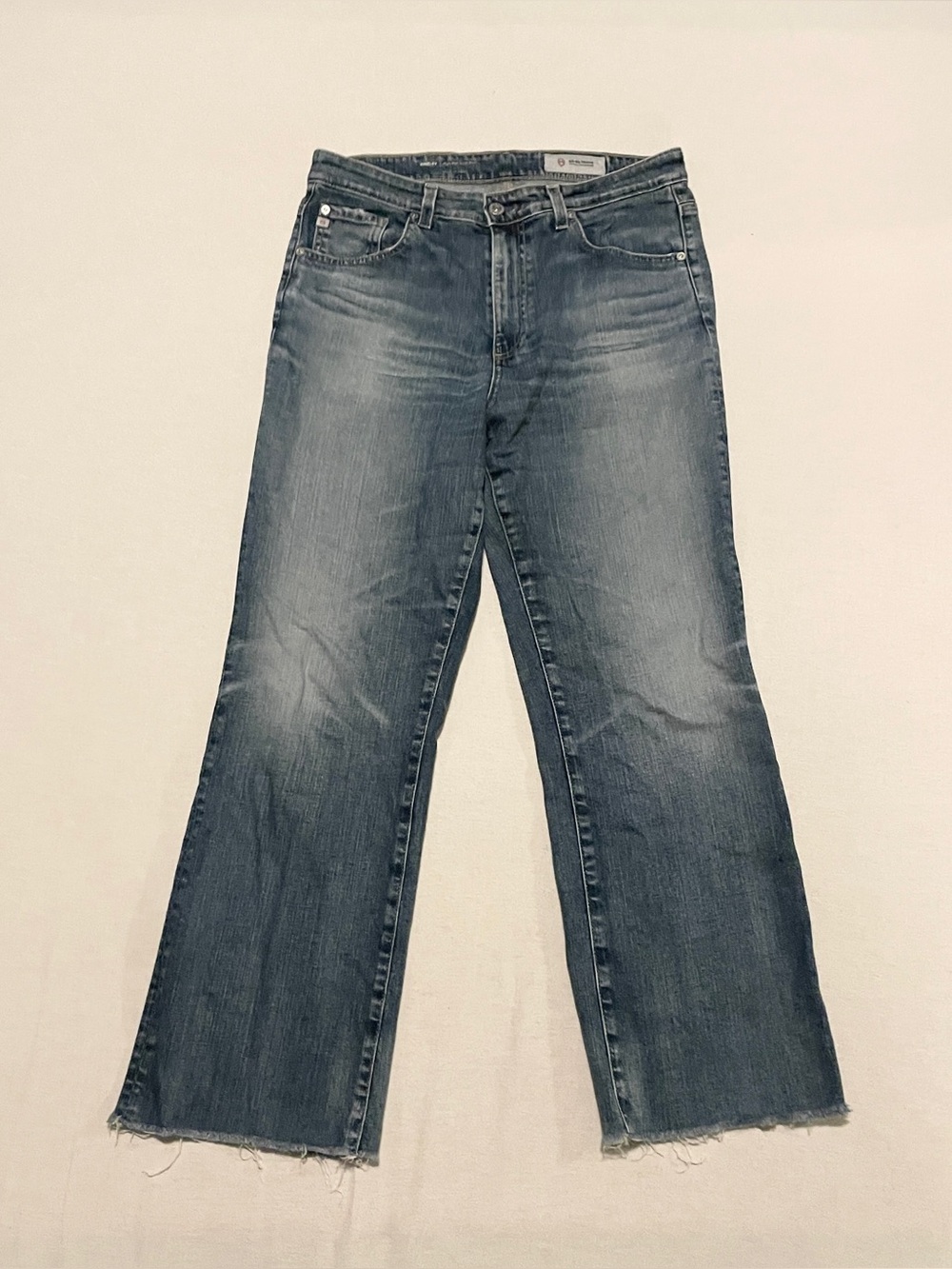 AG Adriano Goldschmied Kinsley High Rise Crop Boot Jeans Womens 30 Light Wash